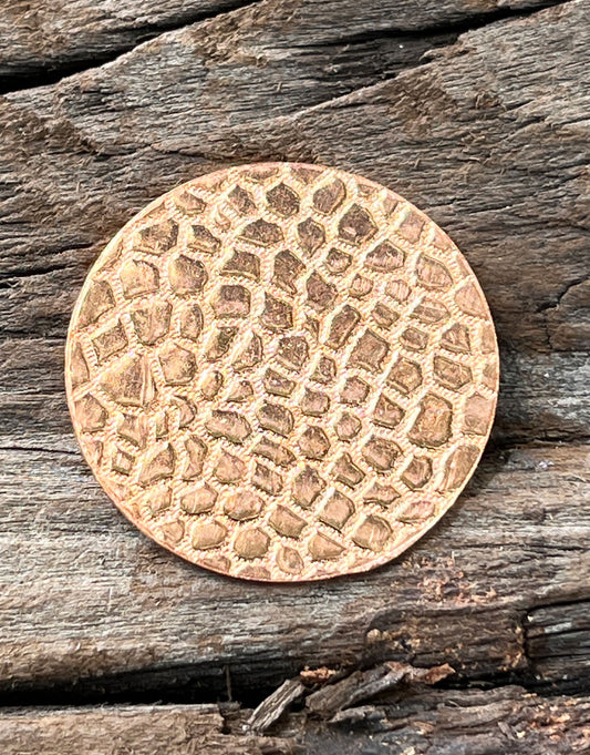 CSP607 = Pattern Copper Disc 1" x 24ga "Stone Driveway" (Pkg/6)