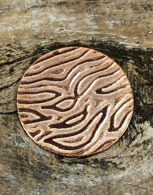 CSP640 = Pattern Copper Disc 1" x 24ga "Mega Fingerprint" (Pkg/6)
