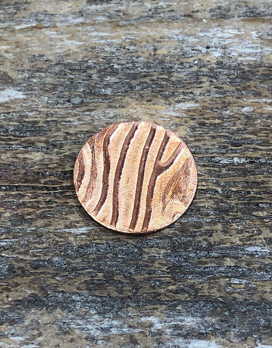 CSP640-1/2 = Pattern Copper Disc 1/2" x 24ga "Mega Fingerprint" (Pkg/6)