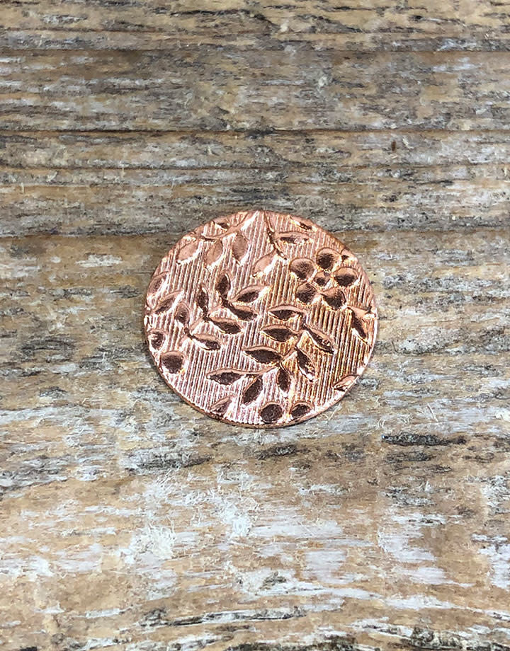 CSP647-1/2 = Pattern Copper Disc 1/2" x 24ga "Mini Floral" (Pkg/6)