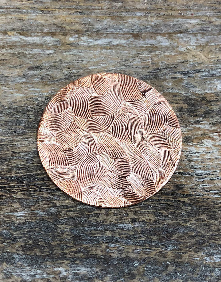 CSP652 = Pattern Copper Disc 1" x 24ga "Curvy" (Pkg/6)
