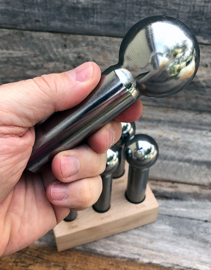 DA7250 = Large 5pc Dapping Punch Set in Wood Stand