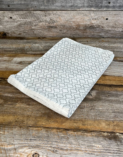 DBG1135 = Paper Gift Bag Silver Trellis Pattern 8-1/2'' x 11'' (Bundle of 100)