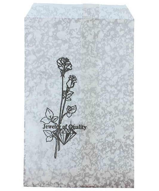DBG1151 = Paper Gift Bag Silver and Black Pattern 4'' x 6'' (Bundle of 100)