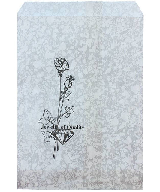 DBG1153 = Paper Gift Bag Silver and Black Pattern 5'' x 7'' (Bundle of 100)