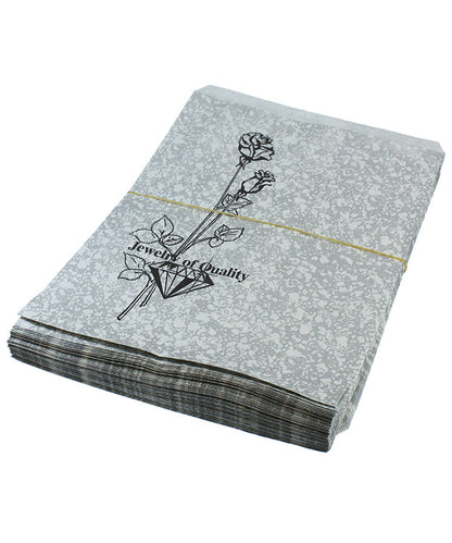 DBG1155 = Paper Gift Bag Silver and Black Pattern 8-1/2'' x 11'' (Pkg of 100)