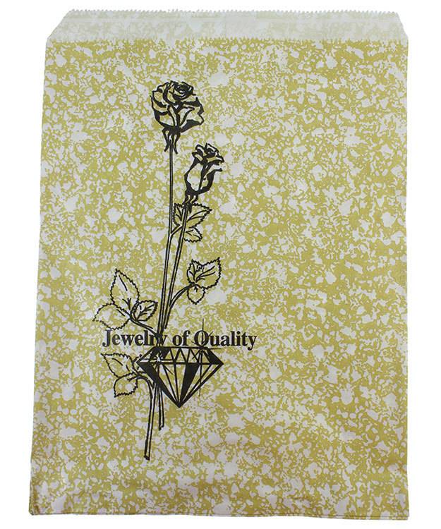 DBG1165 = Paper Gift Bag Gold and Black Pattern 8-1/2'' x 11''  (Bundle of 100)