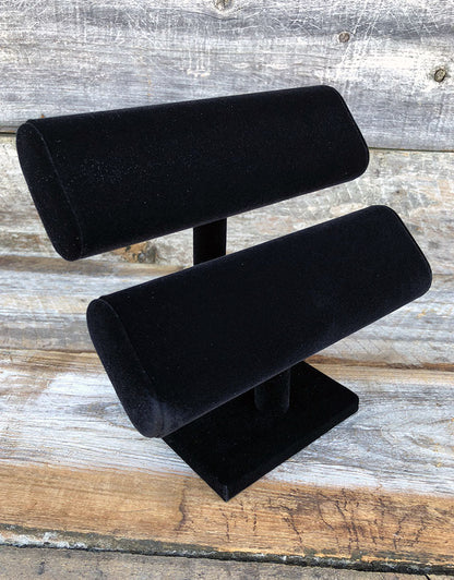 DBR1196 = Value Velvet Bracelet T-Bar Double Oval