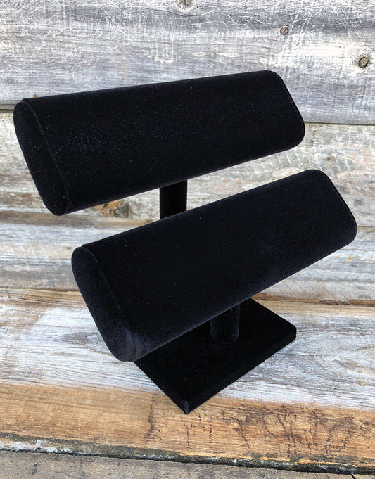 DBR1196 = Value Velvet Bracelet T-Bar Double Oval