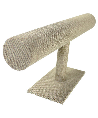 DBR3198 = Light Weight Burlap Bracelet T Bar 12''W  x 5'' W