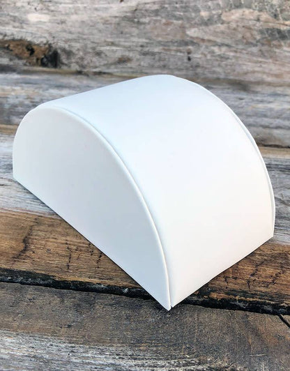 DBR6234 = White Leatherette Half Round Bracelet Display 3" Wide