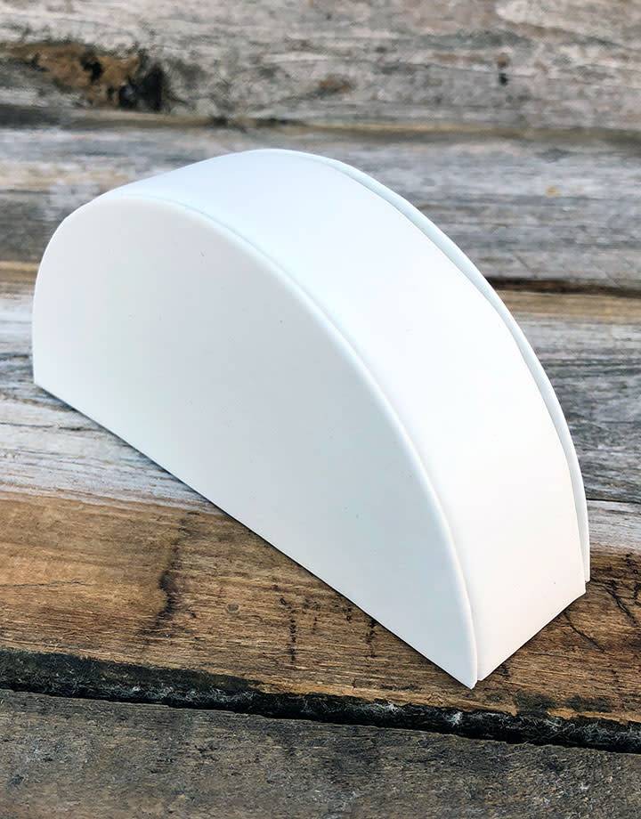 DBR6236 = White Leatherette Half Round Bracelet Display 1-3/8" Wide