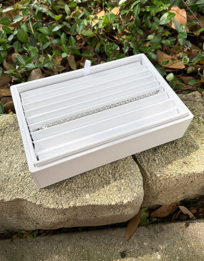 DBR6963 = White Leatherette Stackable Bracelet Tray with 8 Slots