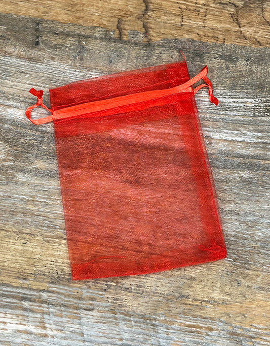DBX1292R = Organza Drawstring Pouch Red 2-3/4''x3-1/2'' (Dozen)