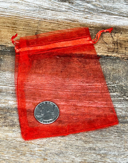 DBX1292R = Organza Drawstring Pouch Red 2-3/4''x3-1/2'' (Dozen)