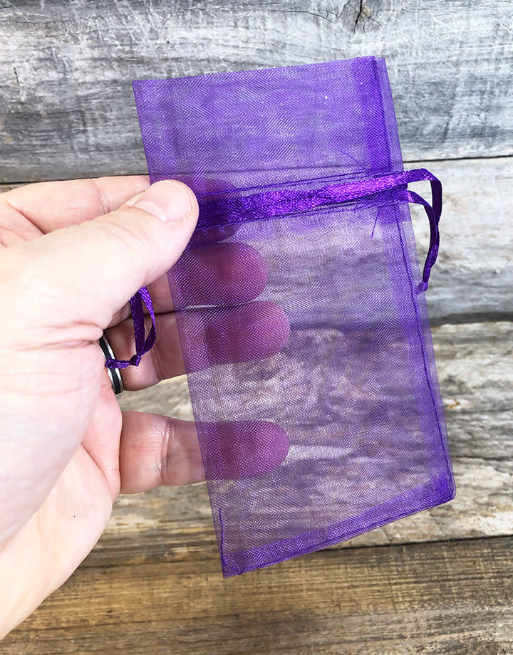DBX1293PU = Organza Drawstring Pouch Purple 3"x4" (Dozen)