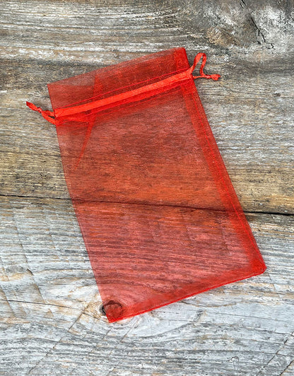 DBX1293R = Organza Drawstring Pouch Red 3"x4" (Dozen)