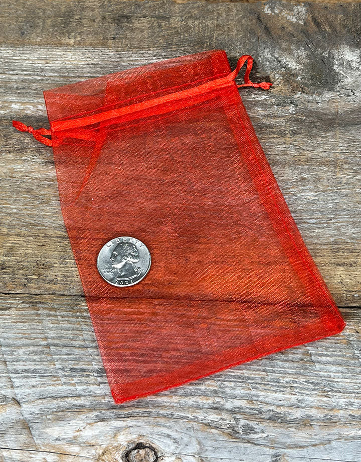 DBX1293R = Organza Drawstring Pouch Red 3"x4" (Dozen)