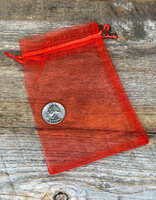 DBX1293R = Organza Drawstring Pouch Red 3"x4" (Dozen)