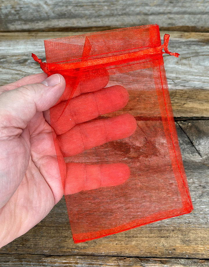 DBX1293R = Organza Drawstring Pouch Red 3"x4" (Dozen)