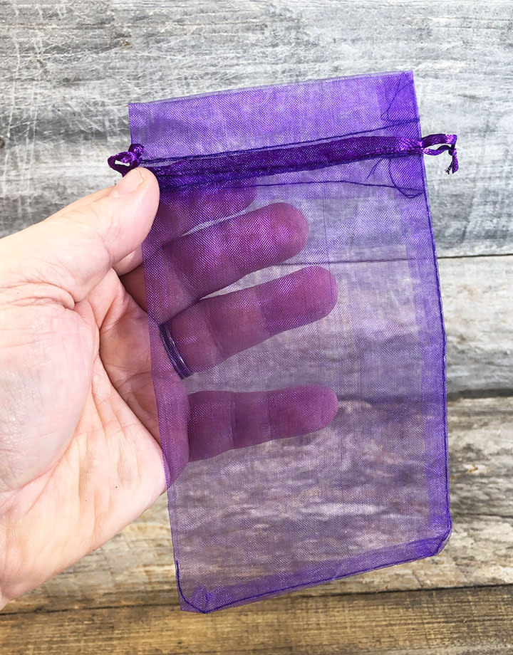 DBX1294PU = Organza Drawstring Pouch Purple 4"x5-1/2" (Dozen)