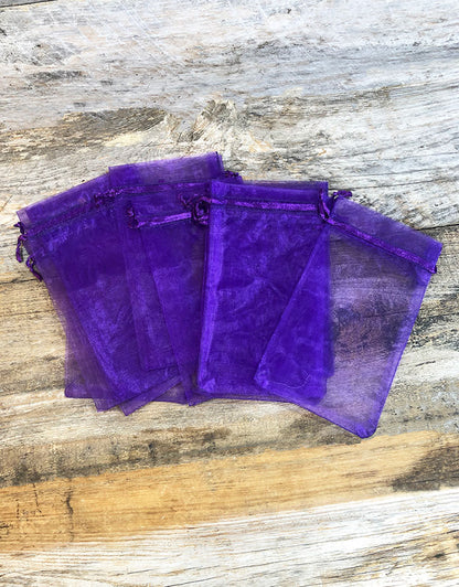 DBX1294PU = Organza Drawstring Pouch Purple 4"x5-1/2" (Dozen)