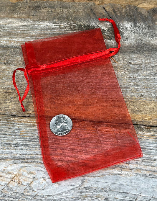 DBX1294R = Organza Drawstring Pouch Red 4"x5" (Dozen)