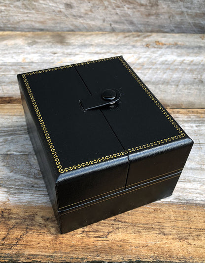 DBX1318 = Double Door Leatherette Watch Box with Collar & Packer