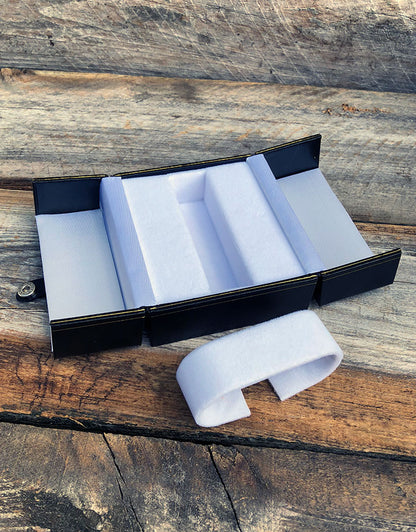 DBX1318 = Double Door Leatherette Watch Box with Collar & Packer