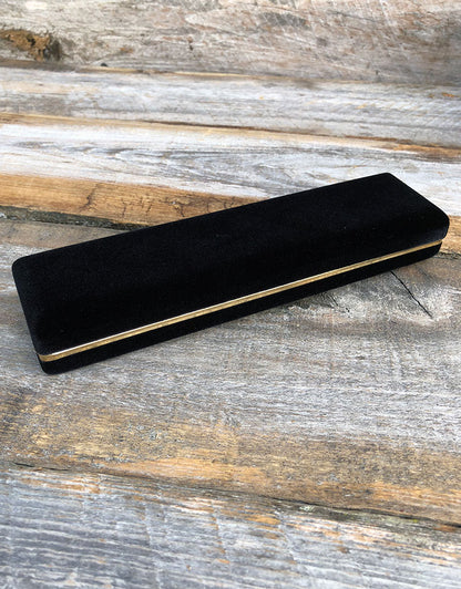 DBX1615 = Black Rich Velvet Bracelet Box with Goldtone Trim (Each)