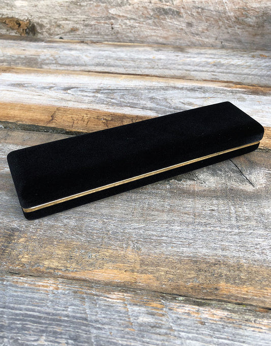 DBX1615 = Black Rich Velvet Bracelet Box with Goldtone Trim (Each)