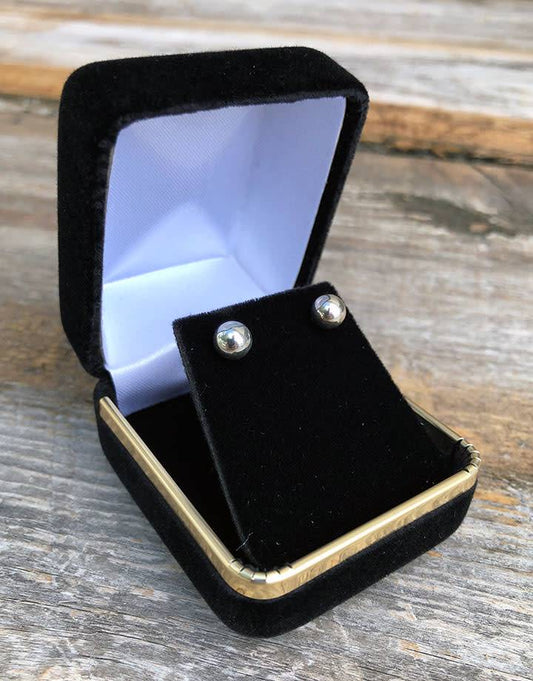 DBX1636E = Black Rich Velvet Earring Box with Goldtone Trim (Each)