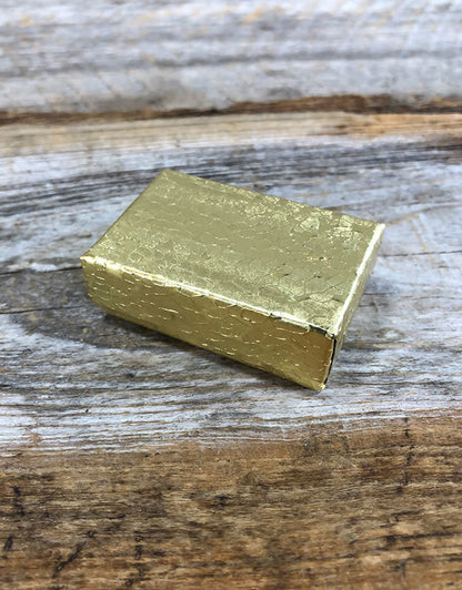 DBX2810G = BOXES - COTTON FILLED GOLD FOIL  1-7/8'' x 1-1/4'' x 5/8''   CASE 100