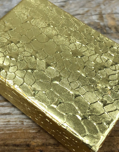 DBX2810G = BOXES - COTTON FILLED GOLD FOIL  1-7/8'' x 1-1/4'' x 5/8''   CASE 100