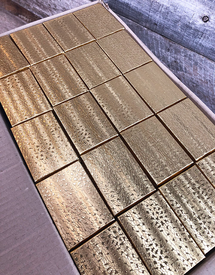 DBX2832G = BOXES - COTTON FILLED GOLD FOIL  3-1/4'' x 2-1/4'' x 1''  CASE 100