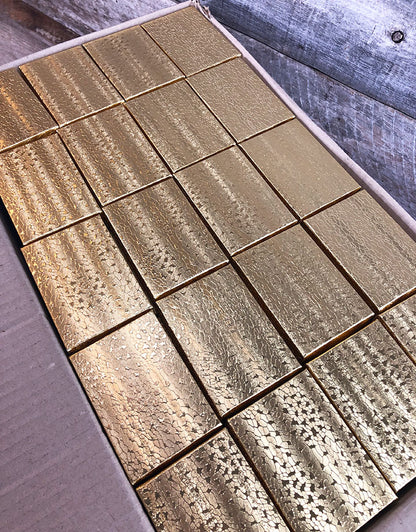 DBX2832G = BOXES - COTTON FILLED GOLD FOIL  3-1/4'' x 2-1/4'' x 1''  CASE 100