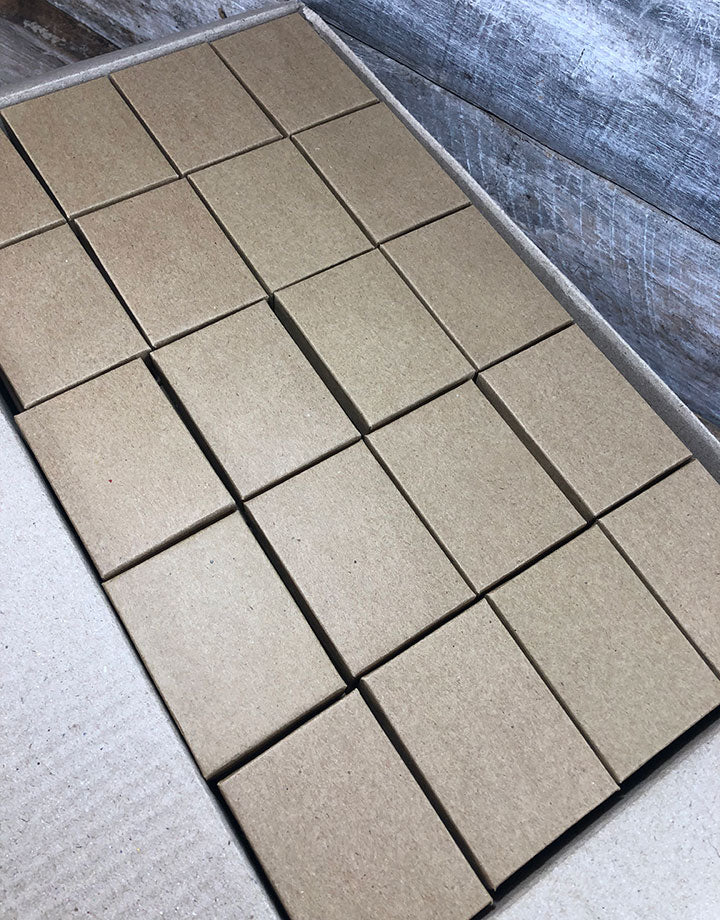 DBX2832K = Cotton Filled Box Kraft Color 3-1/4'' x 2-1/4'' x 1''  (Case of 100)