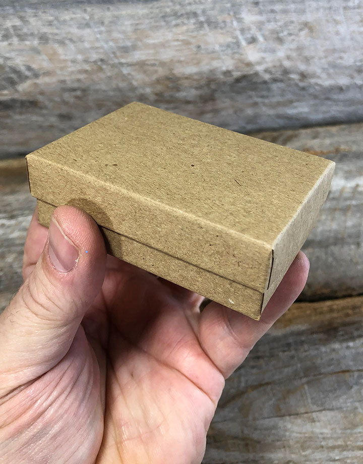 DBX2832K = Cotton Filled Box Kraft Color 3-1/4'' x 2-1/4'' x 1''  (Case of 100)