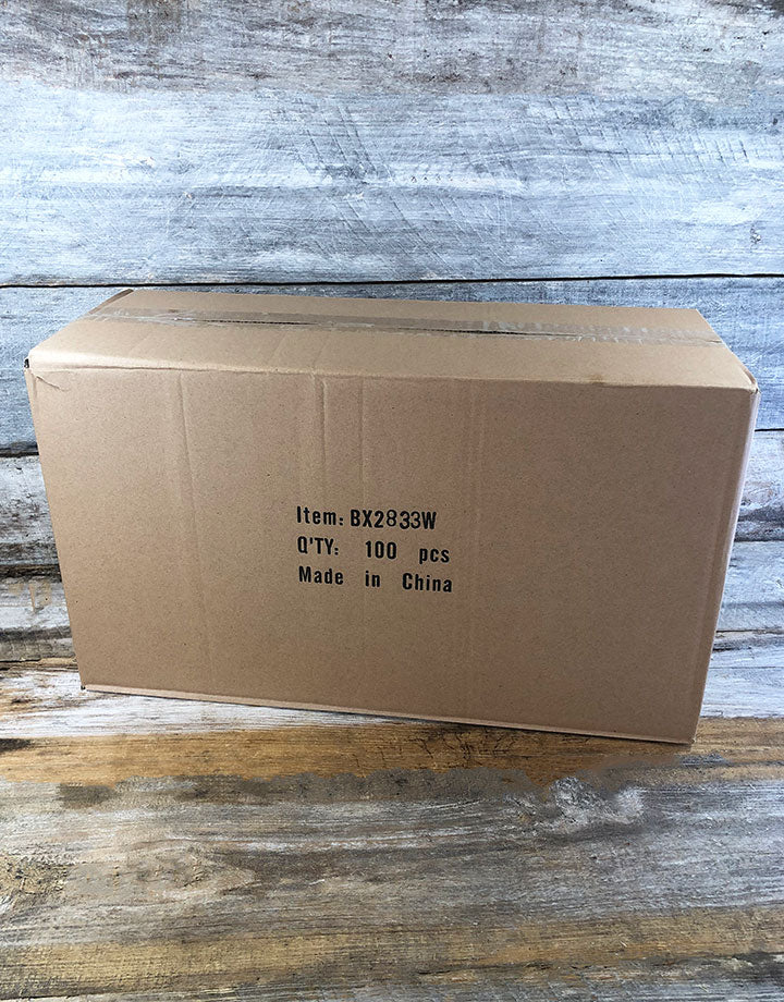 DBX2833W = BOXES - COTTON FILLED WHITE  3-1/2'' x 3-1/2'' x 1''  CASE 100