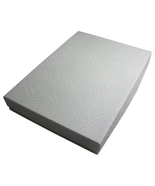 DBX2875W = BOXES - COTTON FILLED WHITE SWIRL  7-1/8'' x 5-1/8'' x 1-1/8''  CASE 100