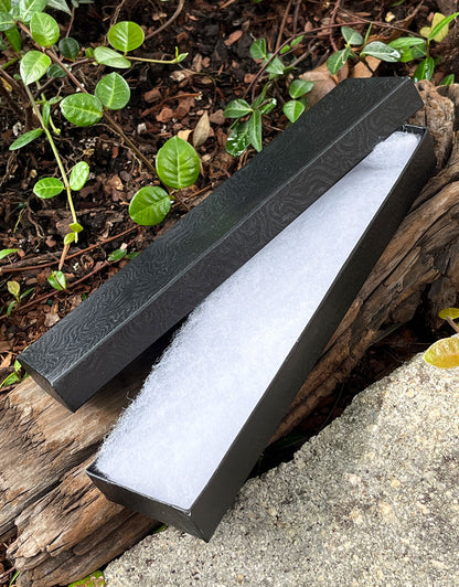 DBX2882B = Cotton Filled Box Black Swirl  8'' x 2'' x 1''  (Case of 100)
