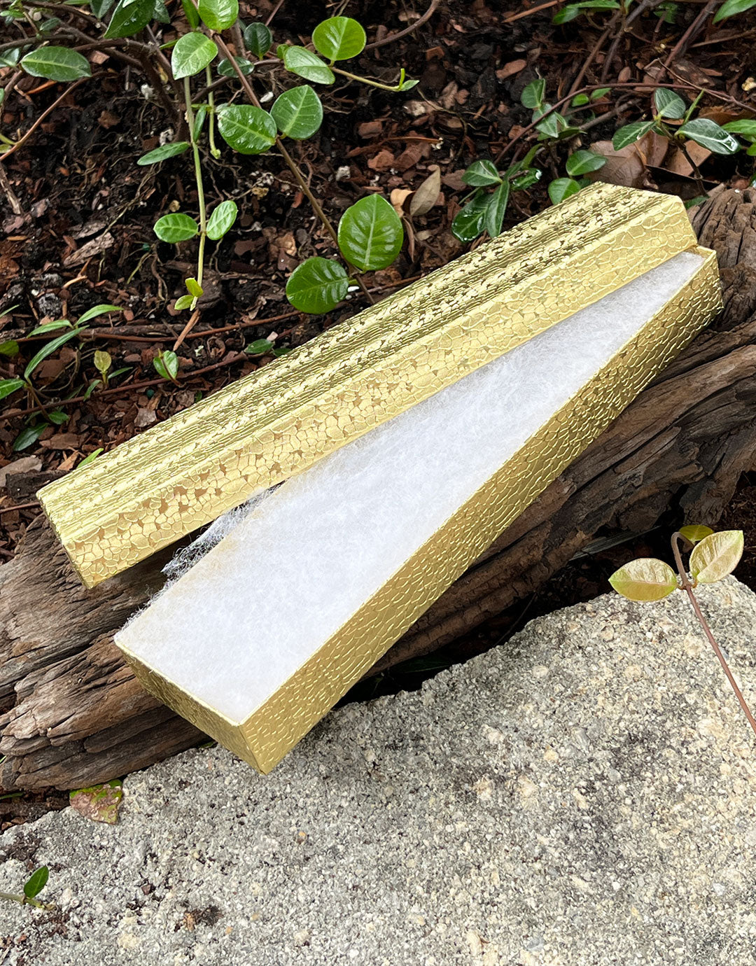 DBX2882G = Cotton Filled Box Gold Foil  8'' x 2'' x 1''  (Case of 100)