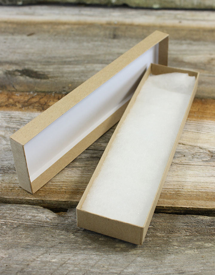 DBX2882K = Cotton Filled Box Kraft Color  8'' x 2'' x 1''  (Case of 100)