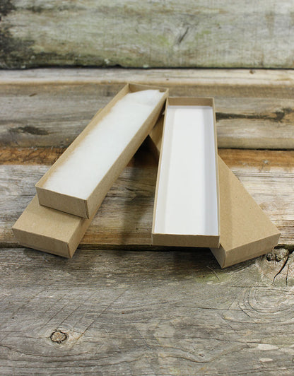 DBX2882K = Cotton Filled Box Kraft Color  8'' x 2'' x 1''  (Case of 100)