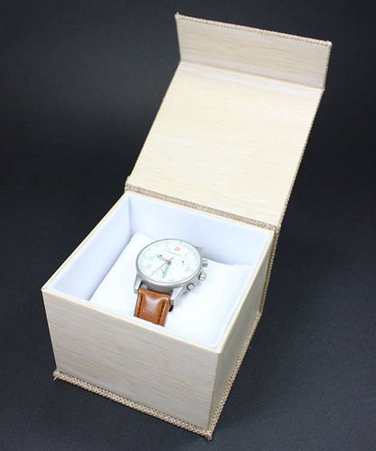 DBX3052 = Burlap Deluxe Magnetic Watch Box (Each)