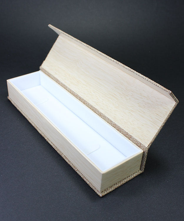 DBX3053 = Burlap Deluxe Magnetic Bracelet/Watch Box 8-3/4'' x 2-1/4'' x 1'' (Each)