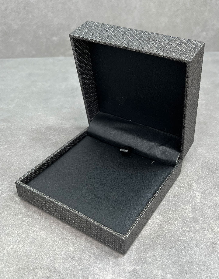 DBX3412 = Pendant Box Premium Grey Mesh/Black Faux Leatherette