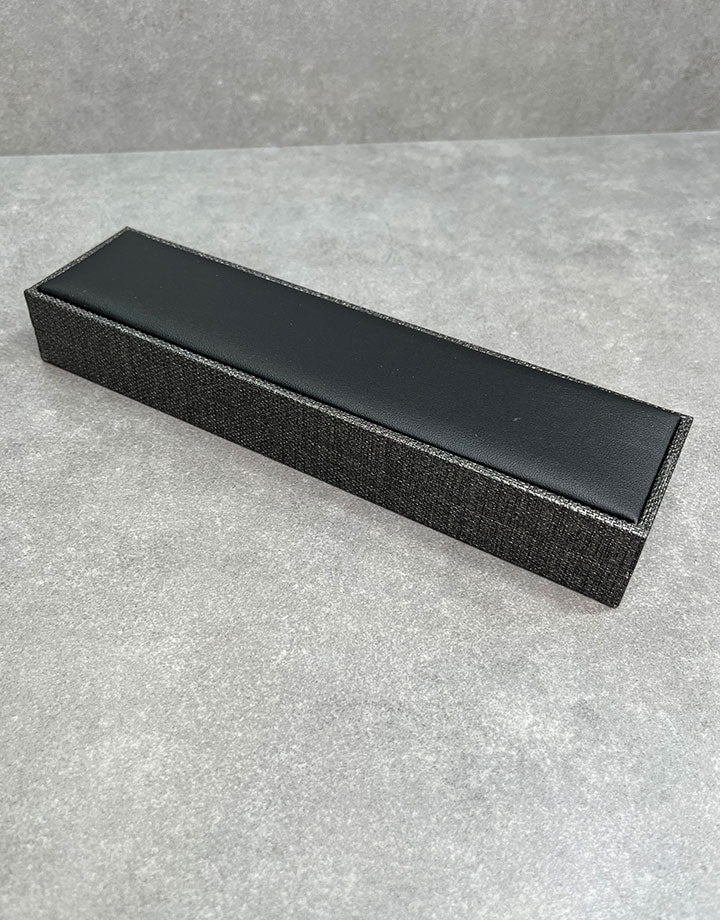 DBX3415 = Bracelet Box Premium Grey Mesh/Black Faux Leatherette