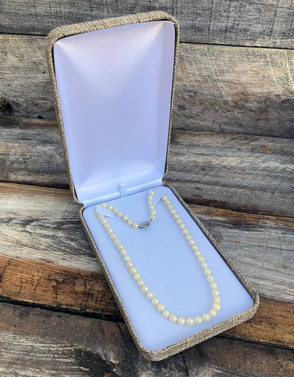 DBX3970 = Burlap Covered Necklace Box