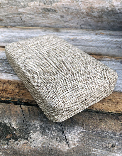 DBX3970 = Burlap Covered Necklace Box
